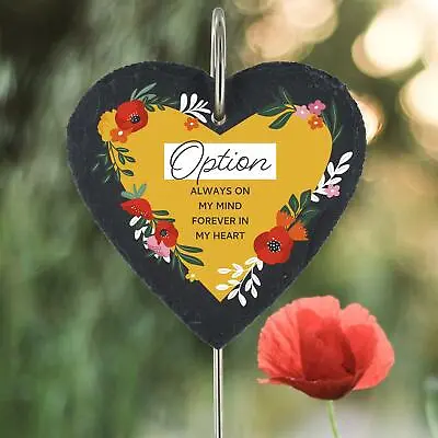 Grave Stick Marker Memorial Slate Plaque Poppy Any Family Name Always On My Mind • £12.99