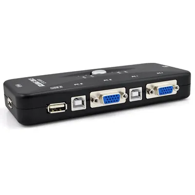 KVM Switch 4 Port USB 2.0 For Mouse Keyboard VGA LCD LED Monitor Sharing • $14.99