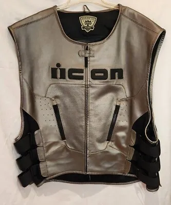 ICON Regulator Motorcycle Leather Vest Size 4XL • $98