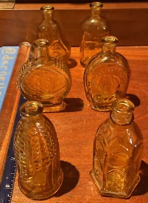 VINTAGE WHEATON Amber MINIATURE GLASS BOTTLES LOT OF 6.1971. Old Doc’s.Whiskey • $45