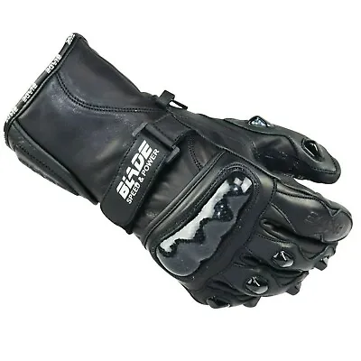 Blade Winter Motorcycle Gloves Leather Waterproof Thermal Summer Motorbike • £19.54