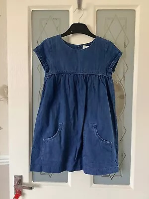 Girls Mini Boden Indigo Blue Denim Dress - Large Pockets For Age 7-8 Years  • £6.50