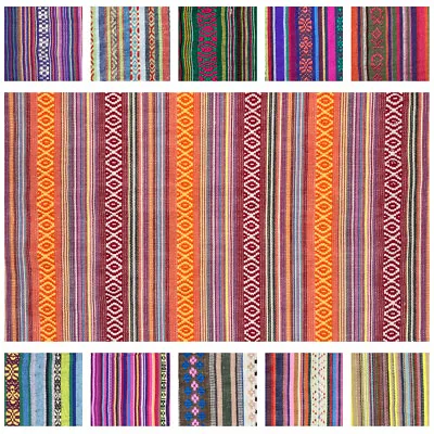Tapestry Fabric Mexicana Stripe Patterned Stripes Colour Weave 142cm Wide • £1.50