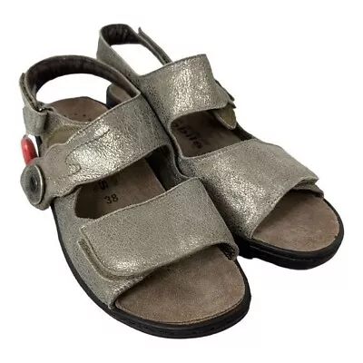 Mephisto Mobils Relax Tan Shimmer  Nubuck Sandals US Sz 8 • $44.83