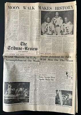 The Tribune-Review City Edition Moon Walk Makes History NASA Apollo 11 (1969) • $25