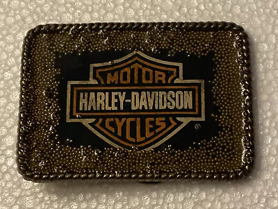 Vintage Harley-Davidson Logo Belt Buckle Motorcycle - Unusual & Cool 3.25 X 2.25 • $15