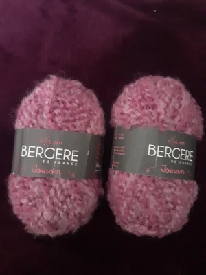 £2.99 • Buy BERGERE DE FRANCE 2 X 25g PRINCESSE JOISON PINK ROSE FLUFFY YARN EASY CARE NEW
