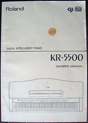 Roland KR-5500 Digital Intelligent Piano Keyboard Original Owner's Manual Book • $68.50