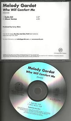 MELODY GARDOT Who Will Comfort Me W/RARE RADIO EDIT TST PRESS PROMO DJ CD Single • $24.99