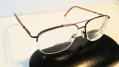 Martin Eye Q Aviator Eyeglasses Frames Brown 56-15-145 • $16