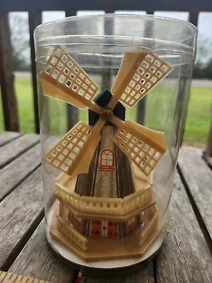 Vintage Wood Windmill W Plastic Turning Sails Decorative  Detailed • $12