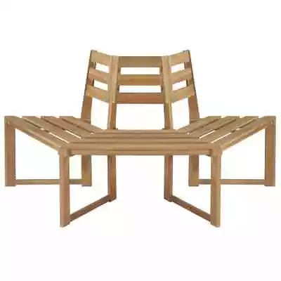 Solid Acacia Wood Tree Bench 160cm Half Hexagonal Outdoor Seat Chair VidaXL • $304.99