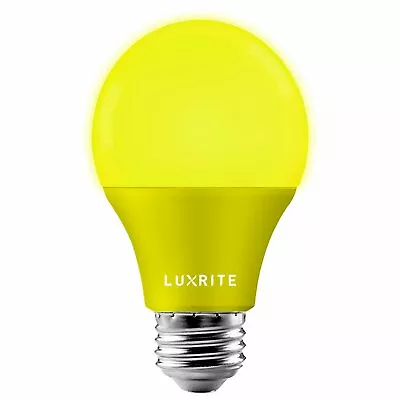 Luxrite A19 Yellow LED Bug Light Bulb 60W Equivalent E26 Base Indoor Outdoor • $9.95