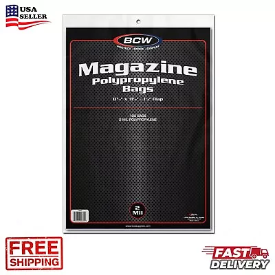 Lot 100 Standard Regular Size Magazine Sleeves Bags Pack BCW Storage Protector • $16.09