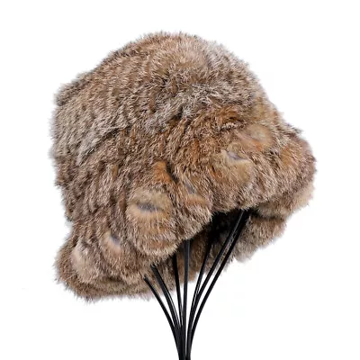 Women's Winter Warm Real Rabbit Fur Knitted Beanie Hat Bucket Cap Fisherman Hats • $23.99