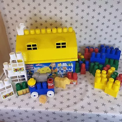 Vintage Mega Bloks Lil Farmer Ritvik  1994 Building Blocks Play Set Barn Farm • £15