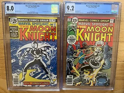 Marvel Spotlight #28 CGC 8.0 + #29 9.2 1st Solo Moon Knight (1976) • $229.99