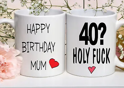 Mum Dad 40th 50th 60th Mug Rude Gift Novelty Funny Personalised Birthday Present • £8.99