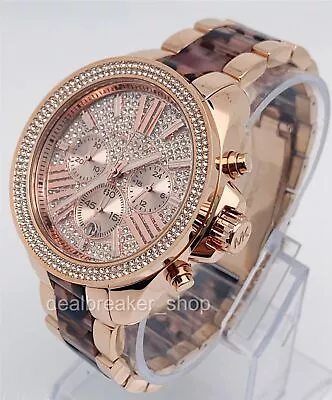 Michael Kors MK6159 Wren Rose Gold & Tortoiseshell Acetate Crystal Ladies Watch • £142.75