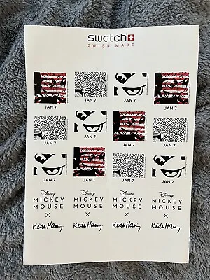 Swatch Keith Haring And Disney Mickey Sticker Sheet. New • $12.43