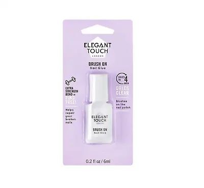 Elegant Touch Brush On Nail Glue Clear 6ml *** • £5.49