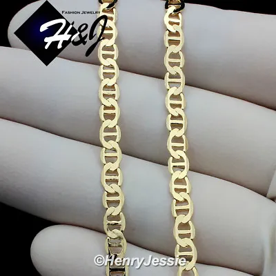 18-24 MEN WOMEN 18K Gold Filled 4mm Gold Puffed Mariner Link Chain Necklace*GFN2 • $19.99