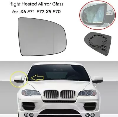 51167174982 For 07-14 BMW X5 E70 X6 E71 Rear View Mirror Glass Heated Right Side • $18.95