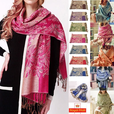 £8.49 • Buy Womens Warm Cashmere Scarf Wrap Large Winter Shawl Stole Pashmina Muffler Flower