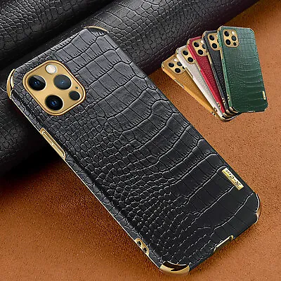 $10.64 • Buy Luxury Crocodile Leather Slim Case For IPhone 14 13 Pro Max 12 11 XS XR 8 7 Plus