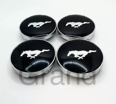 SET Of 4 Wheel Rim Center Hub Caps For Ford Mustang GT Running Horse Black 60mm • $29.95