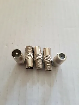 F Type Connector To Coax   5 Pieces. 🇬🇧 UK SELLER.  • £2.50