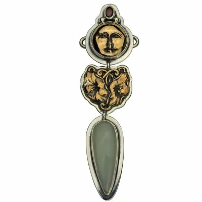 Tabra 925 Silver & Bronze Moon Flowers Connector Charm NEW In Esme's Vault CH608 • $325.60