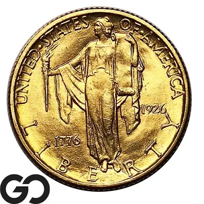 1926 Sesquicentennial Gold Commemorative $2.5 Gold Quarter Eagle Solid Gem BU++ • $510