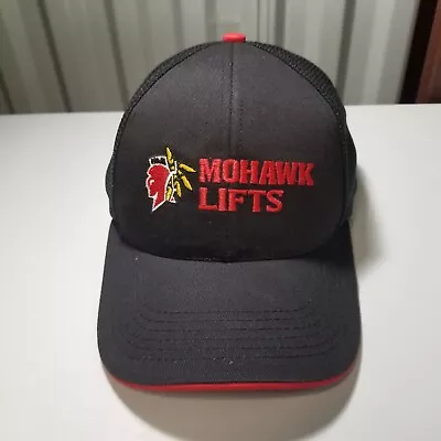 Mohawk Lifts Hat Mens Black Red Strap Back Cap Automotive Workwear • $17.95