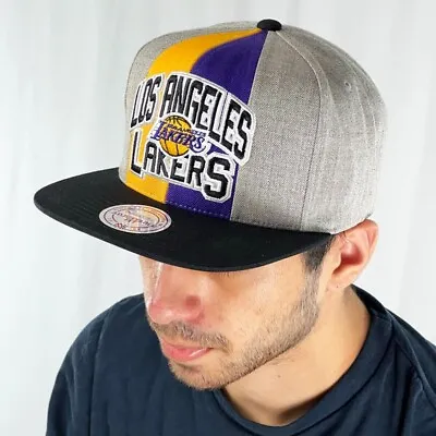 £22.50 • Buy NBA LA Lakers Snapback Cap Grey Mitchell & Ness Basketball Hat Adjustable