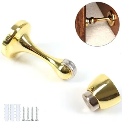 £6.99 • Buy BRASS MAGNETIC DOOR HOLDER Stop Stay Catch Hook Wedge Jammer Hold Home Office