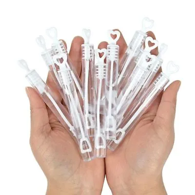 $6.33 • Buy Heart Wand Tube Bubble Soap Bottle Wedding Gifts Birthday Party Décor 10/20Pcs 