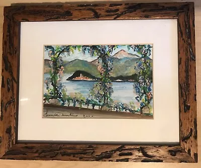 Vintage Framed Original Italian Painting Of Mountains And Lake Como? Signed • £10