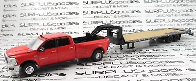 Greenlight Longhorn Edition Red 2021 DODGE RAM 3500 Dually W/Gooseneck Trailer • $19.95