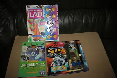 3 Science Kits Experiments Communications  Build A Radio  Space & Chemistry Lab  • £10.55