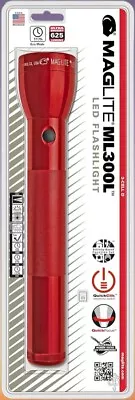 Maglite ML300L LED 3-Cell D Battery Powered Aluminum Flashlight Red • $48.44