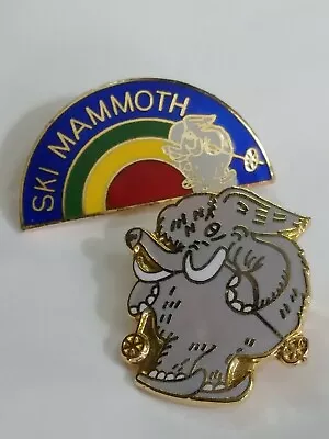 Mammoth Mountain California Ski Badge Lapel Hat Pin  Rainbow & Skiing Mammoth  • $15.75