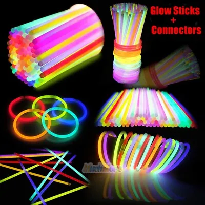 1500x 8  Glow In The Dark Sticks 8 Colors Bracelets Necklaces Party Favors Pack • $123.99