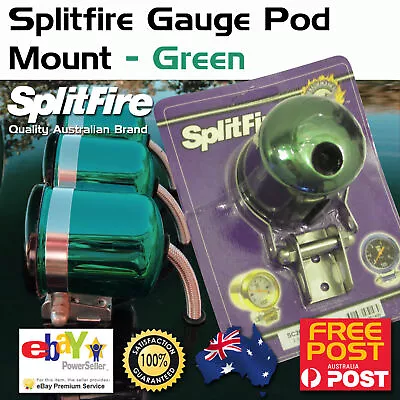 New Splitfire Gauge Cup Pod Mount 2 5/8  Green Anodised Suit Mechanical Gauges • $32.35