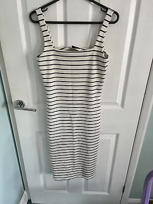 £6.50 • Buy Primark Bodycon Striped Dress Size 12 White And Black Strap