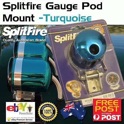 New Splitfire Gauge Cup Pod Mount 2 5/8  Turquoise Anodised Suit Mechanical • $32.35