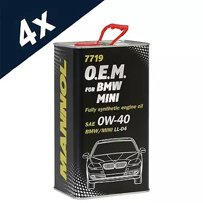 £78.19 • Buy 4x4L Mannol 0W-40 Fully Synthetic Long Life Engine Oil 0W40 ACEA C3 LL-04 SN/CF