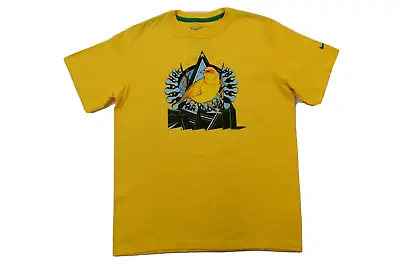 Nike Youth Boys Brasil Brazil Soccer CBF Bird Graphic Yellow Shirt NWT L • $6.99