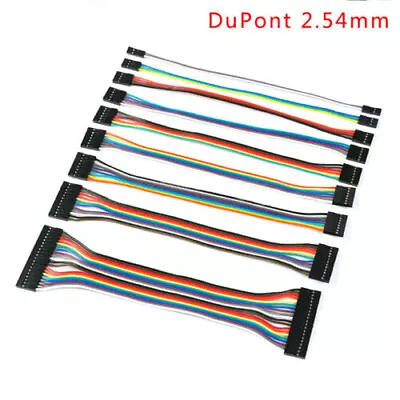 DuPont 2.54mm Ribbon Connector Wire Cable F-F 20cm 2P/3P/4P/5P/6/7/8/9/10/12/20P • $191.13