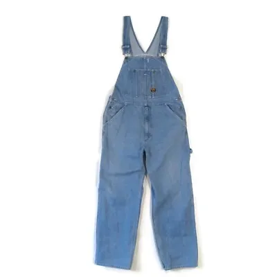 Walls Carpenter Bib Overalls Mens Size 38x32 Blue Denim Cotton 7 Pocket • $24.24